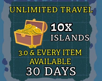 1 MONTH UNLIMITED 24/7 TRlPS | 10x Treasure Islands | + Digital AC Planner