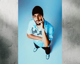 Sukha Punjabi Rapper Poster, Vintage Photography Fine Art, Museum Grade Wall Art, Black and White, Toronto Poster