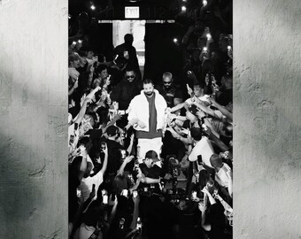 Drake Poster, Rapper Vintage Photography Fine Art, Motivational Museum Grade Wall Art, Black and White