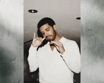 Drake Poster, Rapper Vintage Photography Fine Art, Motivational Museum Grade Wall Art, Black and White