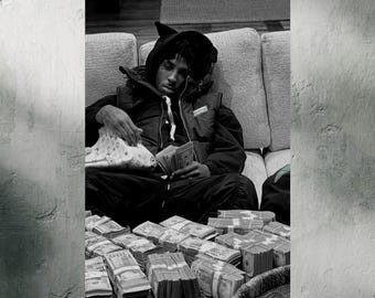 NBA Youngboy Poster, Rapper Vintage Photography Fine Art, Museum Grade Wall Art, Black and White, Motivational Poster