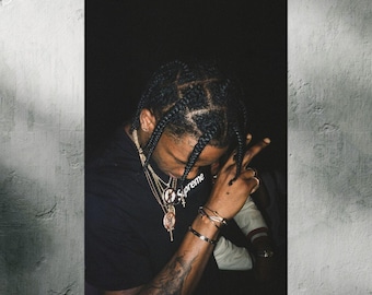 Travis Scott Poster, Cactus Jack Vintage Photography Fine Art, Rapper Museum Grade Wall Art, Black and White