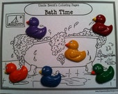 Download Items similar to Bath Time - Crayon Set and Coloring Page - Recycled Handmade Crayons on Etsy