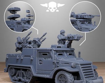 FreeGuard Half-track, StationForge 28mm. Miniatuur in sciencefictionstijl voor rollenspellen. Compatibel met Warhammer 40K.
