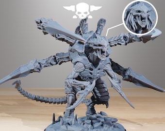 Miniatura de RPG de ficção científica StationForge Xenarid Ravager Howler de 28 mm. Compatível com Warhammer 40K.