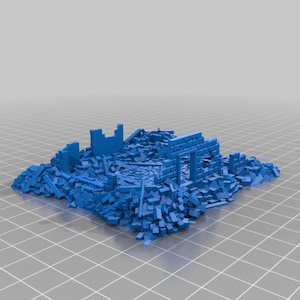 Maison en ruine pour décor pour jeux de table , Dioramas et Modélisme en 15mm , 20mm et 28mm terrain dessus de table. Wargame Historique