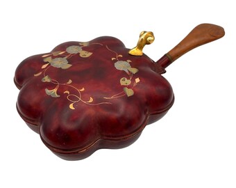 Maruni Japan Lacquered Silent Butler Crumb Catcher Oriental ręcznie malowany na czerwono