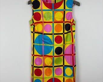 Vestido tubo colorido vintage Laurel de Escada, Alemania, maximalista mod 36/ Pequeño