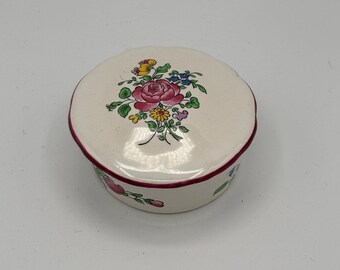 K&G Luneville France Old Strasbourg Ceramic Trinket Talerz na biżuterię 2,5"