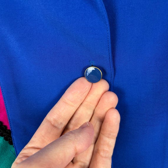 Colorblock Gem Vintage 80s Jacket colorblock blue pink green Philipp… - Gem