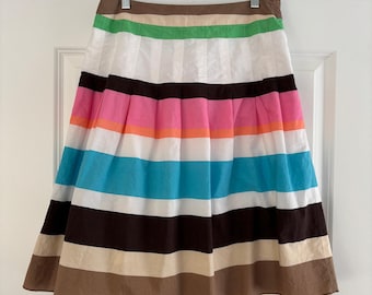 Spódnica bawełniana w paski Talbots VINTAGE w kształcie litery A, 10, petite, kolorowa, wielokolorowa, preppy