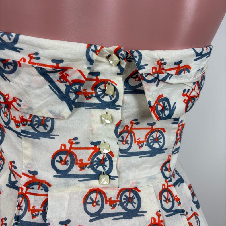 Anthropologie Postmark Strapless Bike Lane Dress Bicycle US 4 twee New Girl Jess image 9