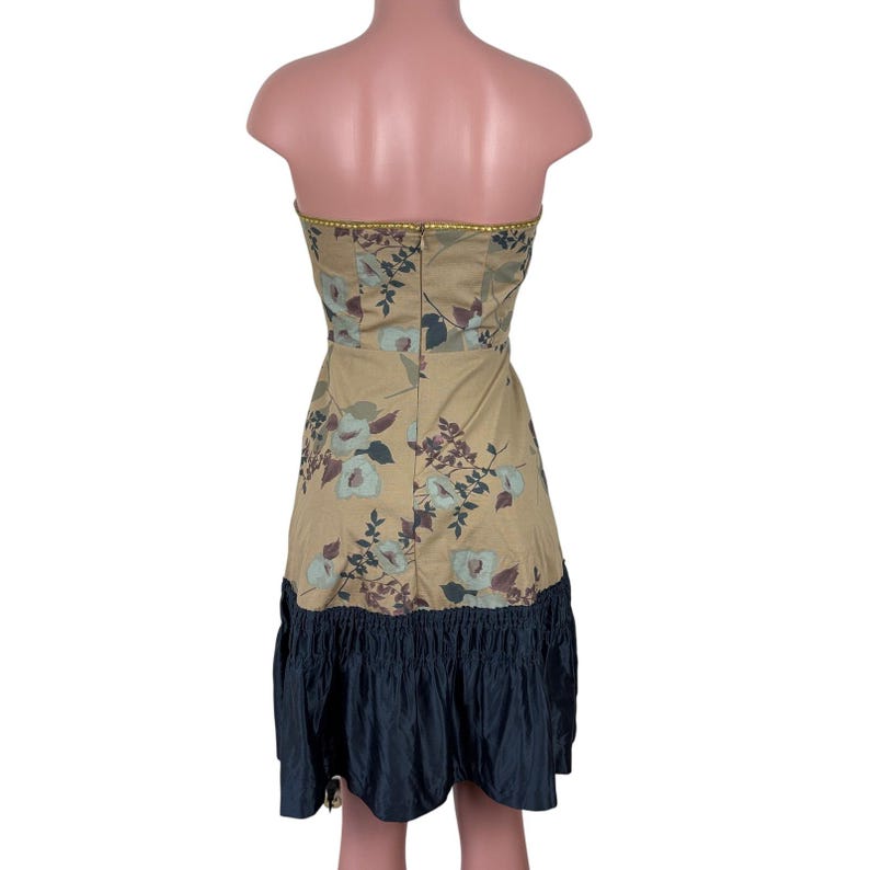 Vestido vintage sin tirantes con estampado floral de llamas de invierno Tabitha de Anthropologie, estilo Y2K Twee de los 2000. imagen 2