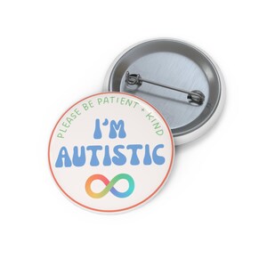 Botón/pin esmaltado "Soy autista", orgullo del autismo infinito