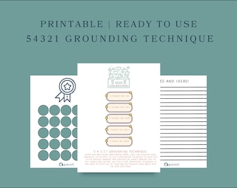 54321 Grounding Technique Worksheet for Kids (Instant Download)