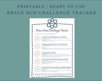 Brave Bud Challenge Tracker | Kids Confidence Chart (Printable PDF)