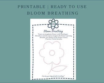 Bloom Breathing Printable | Kids Calm Down Tool | Mindfulness Worksheet (Digital Download)