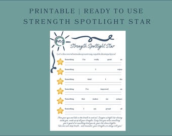 Kids Strengths Worksheet | SEL Confidence Building Printable (Digital Download)