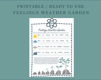 Feelings Weather Garden Worksheet | Emotional Regulation SEL Activity (Printable PDF)