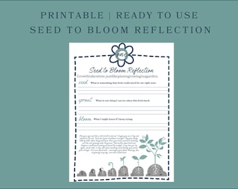 Seed to Bloom Reflection Worksheet | Kids Growth Mindset SEL Activity (Printable PDF)