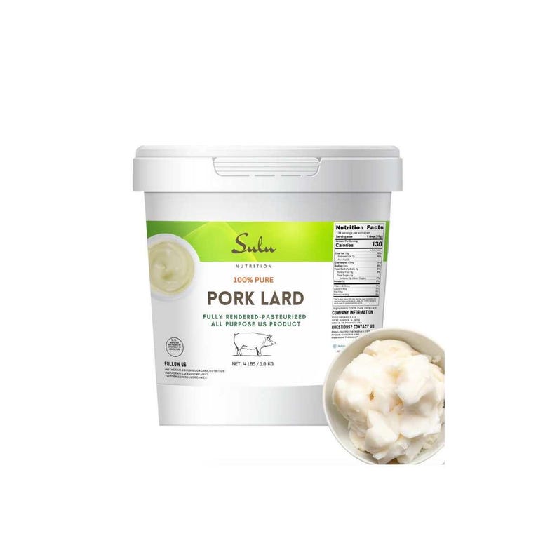 100% Pure Pork Lard-Fully Rendered All Purpose-Keto-Paleo Friendly image 1