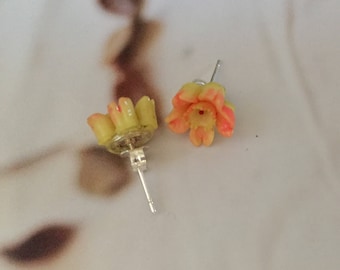 floral vintage japanese stud earrings