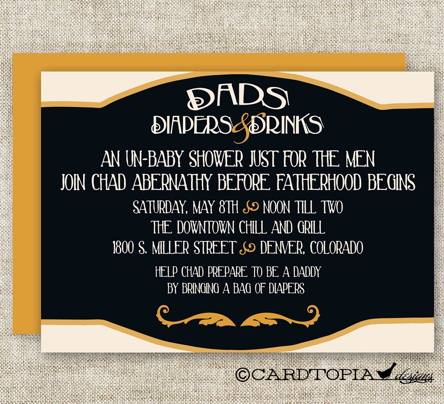 MAN DIAPER SHOWER Invitations Dad Diaper and Drinks Party Etsy