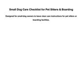 Small Dog Pet Sitting Instructions | Yorkie Travel Care Planner | Dog Boarding Checklist Printable | Emergency Pet Care Sheet for Sitters
