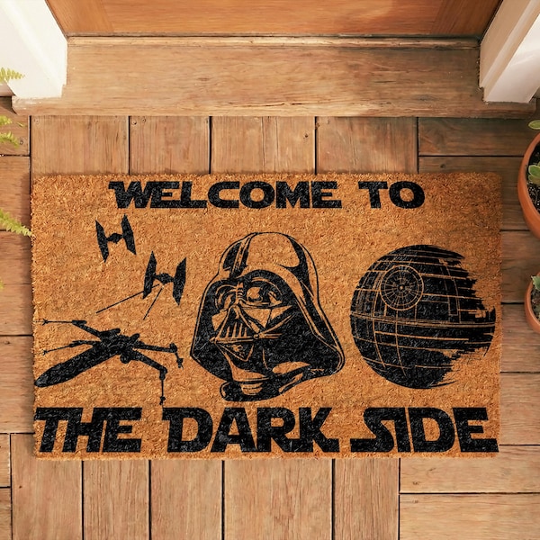 Disney Star Wars Doormat, Welcome To The Dark Side House Mat, Home Porch Decor, Darth Vader Coir Rug
