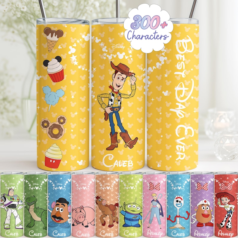Custom Toy Story Characters Tumbler, Personalized Family Matching Stainless Steel Cup, Disneyland Cruising Drinkware Gift