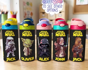 Custom Star Wars Kids Tumbler, Child Darth Vader Steel Water Bottle, May The Fourth Drinkware Gift