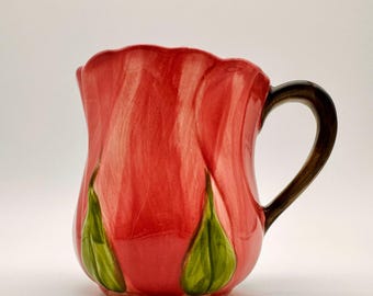 Taza Franciscan Desert Rose de 473 ml (14 oz) - Café y té esculpido - Portugal - Nueva en caja original - Juego de 4 - Vintage