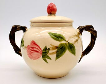 Azucarero Franciscano Rosa del Desierto con Tapa, 10 cm – Vintage USA