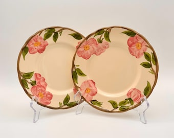 Plato de ensalada Franciscan Desert Rose de 19 cm, vintage, EE. UU., juego de 2