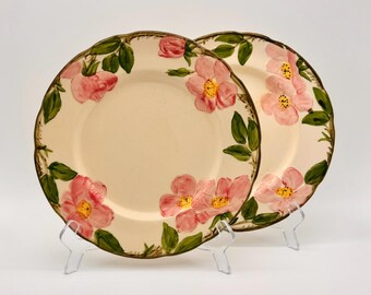 Plato de almuerzo Franciscan Desert Rose de 23 cm, vintage, EE. UU., juego de 2