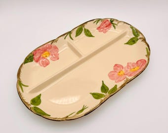 Plato ovalado Franciscan Desert Rose de 3 piezas, 30 cm – Vintage USA