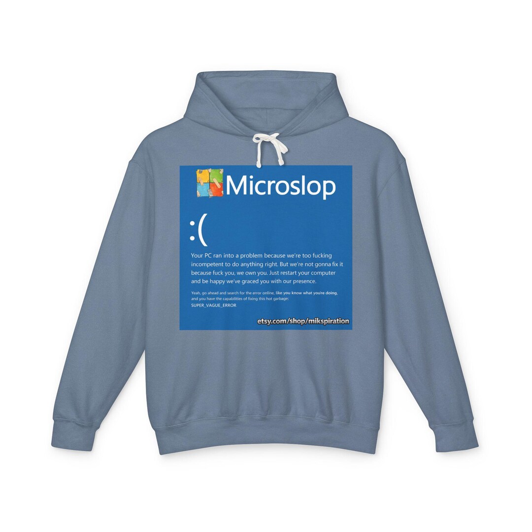 Microslop Blue Screen of Death - Sarcastic Tech Humor Sweater for ...