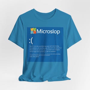 Microslop Blue Screen T-Shirt – Sarcastic Programmer Tech Humor Tee