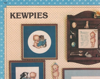 Vintage Cross Stitch Pattern Kewpies PDF 8 Patterns 16 pages COPY of Vintage book with Cherub Baby Angel projects  - Retro