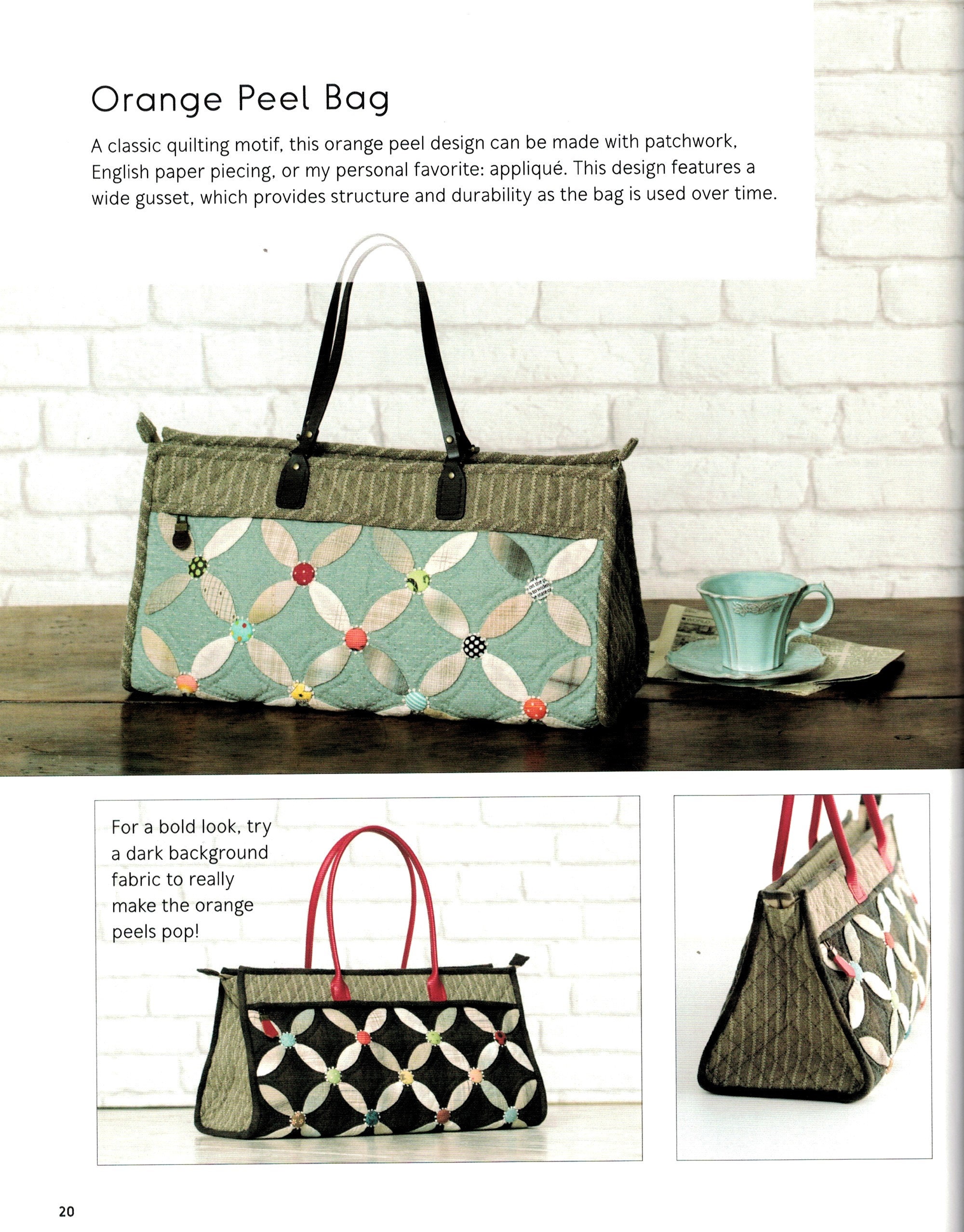 Sewing Book with English Text Orange Peel Purse Bag Pattern quilting