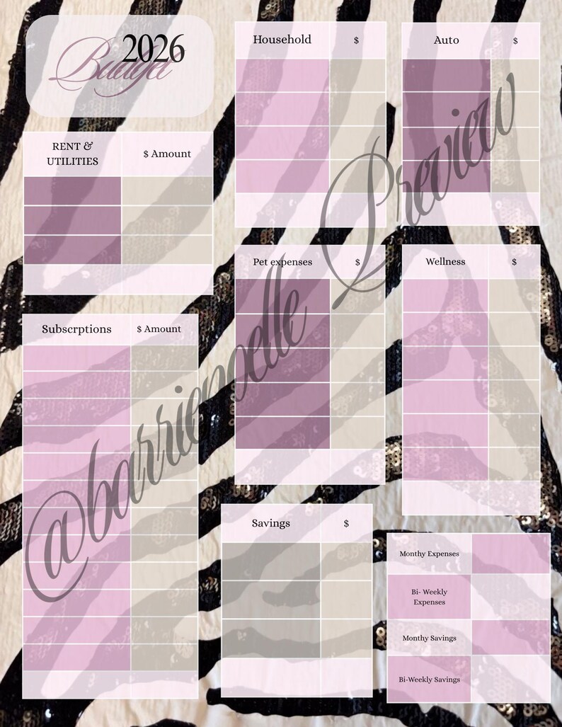 2026 Aesthetic iPad Budget Template Digital Monthly Budget Planner