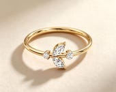 14K Gold Marquise Diamond Ring — photo 3