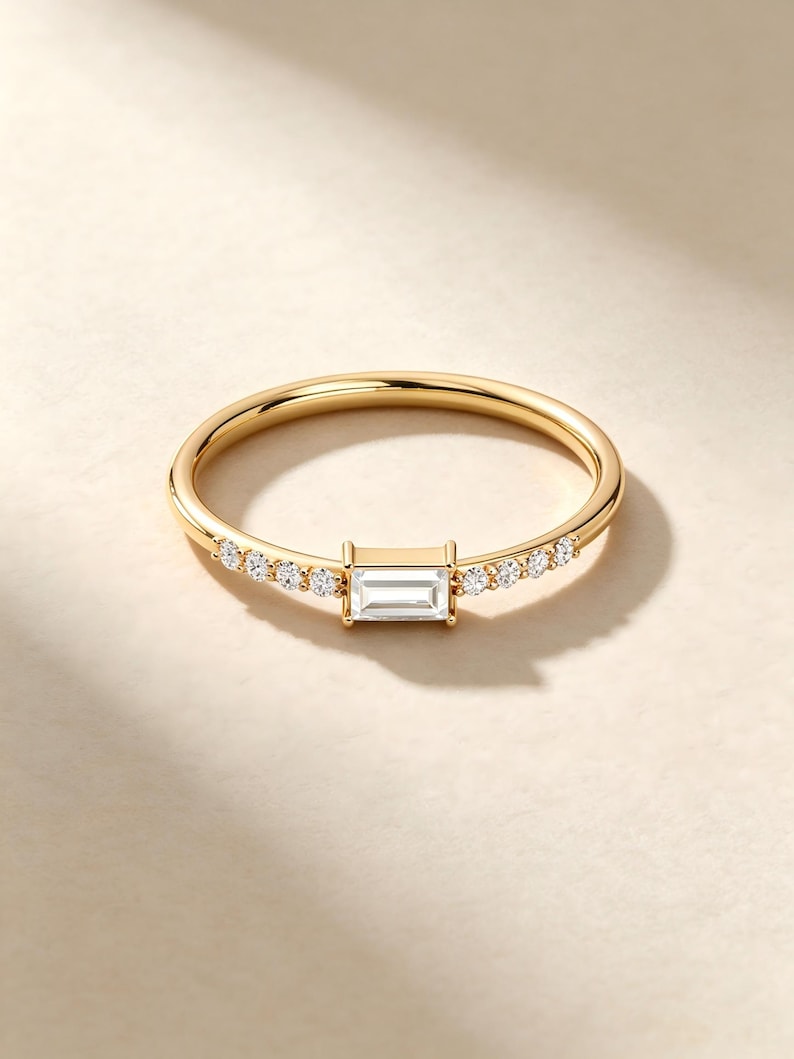 14K Solid Gold Dainty Ring
