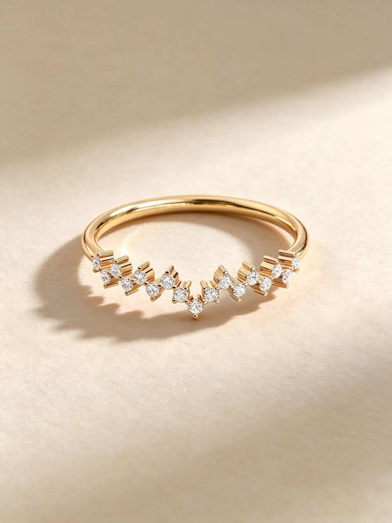 14K Solid Gold Crown Wedding Ring
