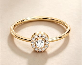 14K Solid Gold Skinny Ring