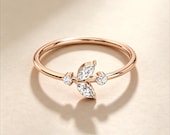 14K Gold Marquise Diamond Ring — photo 1