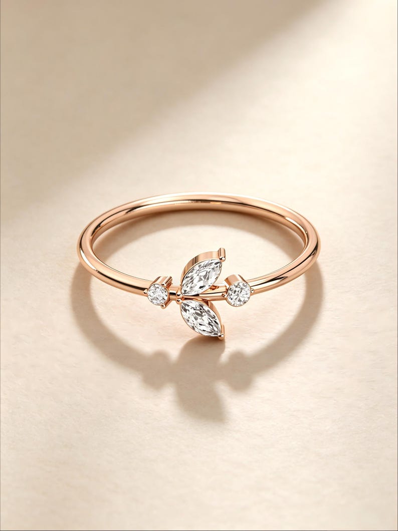 14K Gold Marquise Diamond Ring