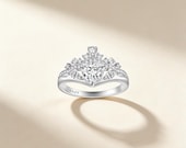 Sterling Silver Heart CZ Crown Ring — photo 3