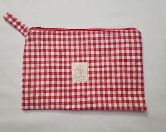 Red Gingham Wristlet