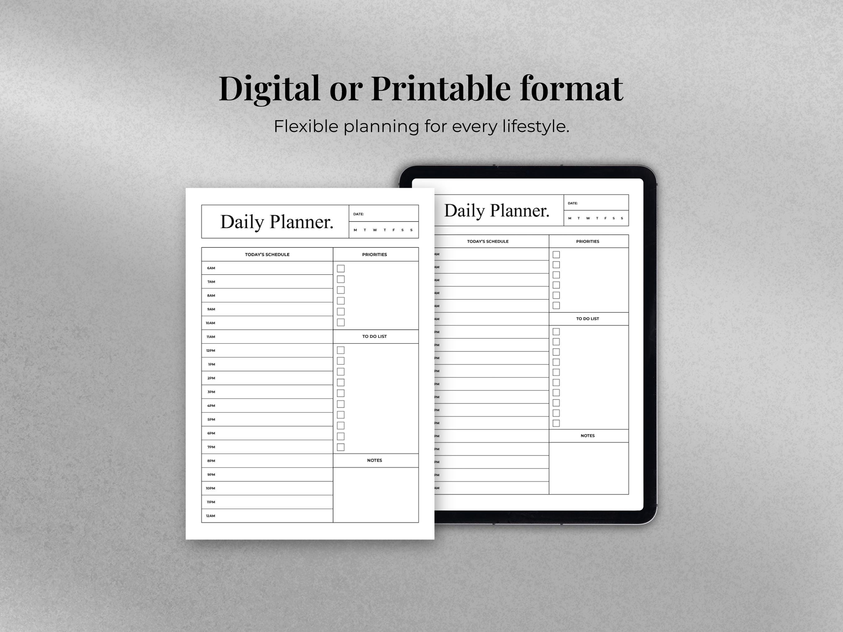 Minimalist Daily Planner | Printable & Digital | PDF Planner Download ...